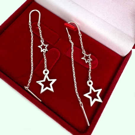 Серебряные серьги-протяжки, 3019с