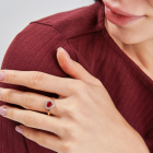 Срібний набір з золотими пластинами