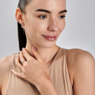 Срібний набір з золотими пластинами