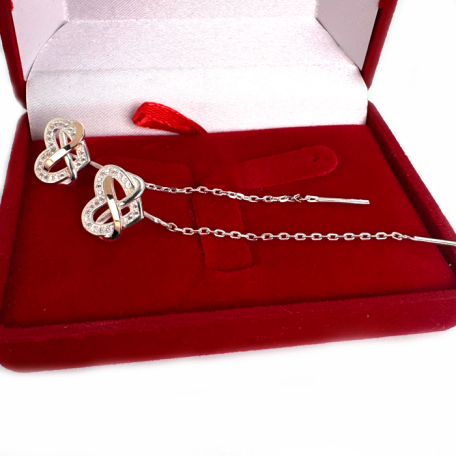 Серебряные серьги-протяжки