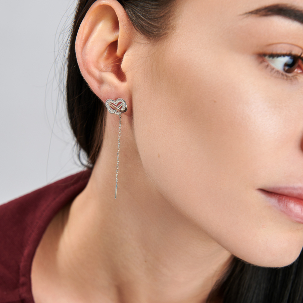 Серебряные серьги-протяжки