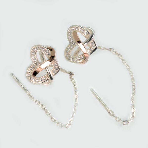 Серебряные серьги-протяжки