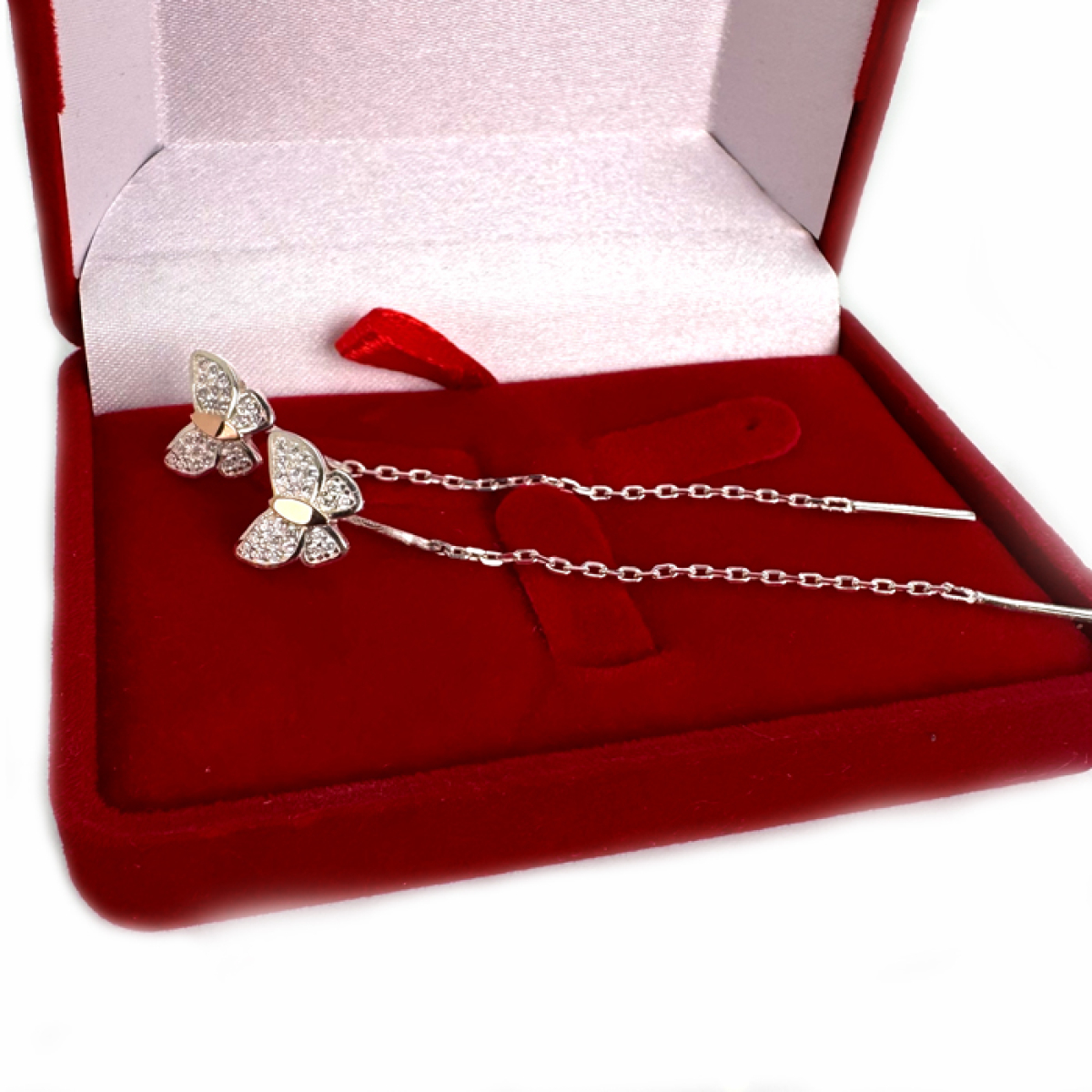 Срібні сережки-протяжки