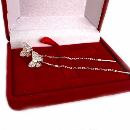 Срібні сережки-протяжки