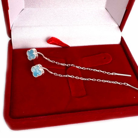 Срібні сережки-протяжки