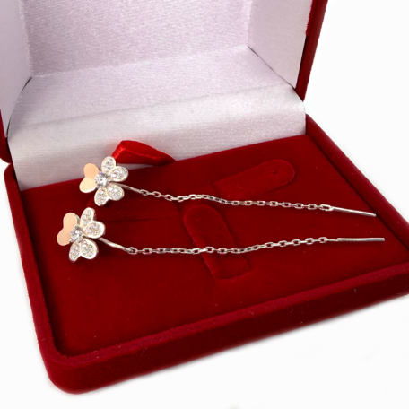 Срібні сережки-протяжки