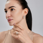 Срібний набір з золотими пластинами