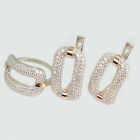 Срібний набір з золотими пластинами