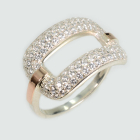 Срібна каблучка з золотими вставками