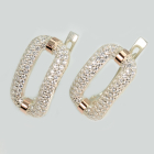 Срібні сережки з золотими пластинами