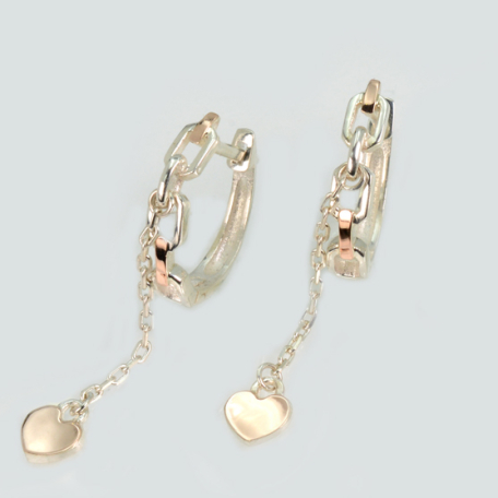 Серебряные серьги с золотыми пластинами