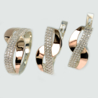 Срібний набір з золотими пластинами