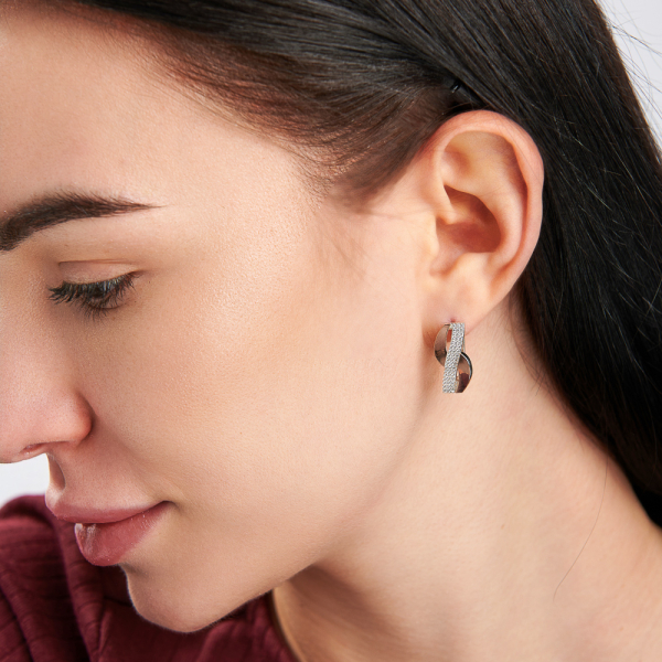 Срібні сережки з золотими пластинами