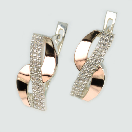 Серебряные серьги с золотыми пластинами