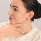 Серебряный набор с клевером и золотими пластинами