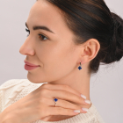 Серебряное кольцо с клевером и золотыми вставками