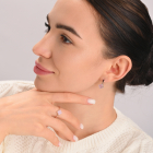 Серебряные серьги с клевером и золотыми пластинами