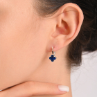 Серебряный набор с клевером и золотими пластинами