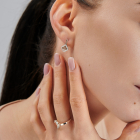 Срібна каблучка з золотими вставками