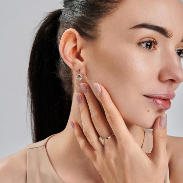 Срібна каблучка з золотими вставками