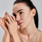 Срібна каблучка з золотими вставками