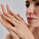 Срібна каблучка з золотими вставками