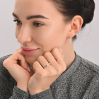 Серебряное кольцо с золотыми вставками