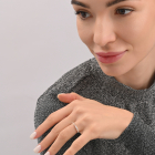 Серебряное кольцо с золотыми вставками