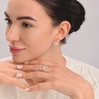 Серебряное кольцо с золотыми вставками