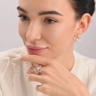 Серебряное кольцо с золотыми вставками