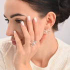 Серебряное кольцо с золотыми вставками