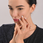 Серебряный набор с золотими пластинами