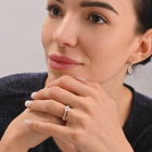 Серебряное кольцо с золотыми вставками