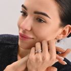 Серебряное кольцо с золотыми вставками