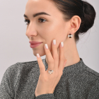 Серебряное кольцо с золотыми вставками