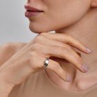 Срібна каблучка з золотими вставками "Я тебе кохаю"