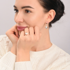 Серебряный набор с золотими пластинами