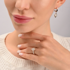 Серебряное кольцо с золотыми вставками