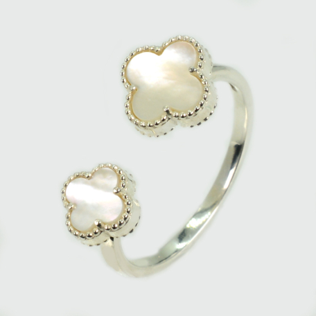 Серебряное кольцо "Два клевера"