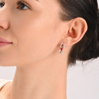 Серебряный набор с золотими пластинами "MOM"