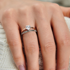 Срібна каблучка з золотими вставками "Кохаю тебе"