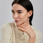 Срібна каблучка з золотими вставками