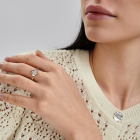 Срібна каблучка з золотими вставками