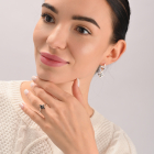 Серебряное кольцо с золотыми вставками