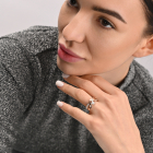 Серебряное кольцо с золотыми вставками