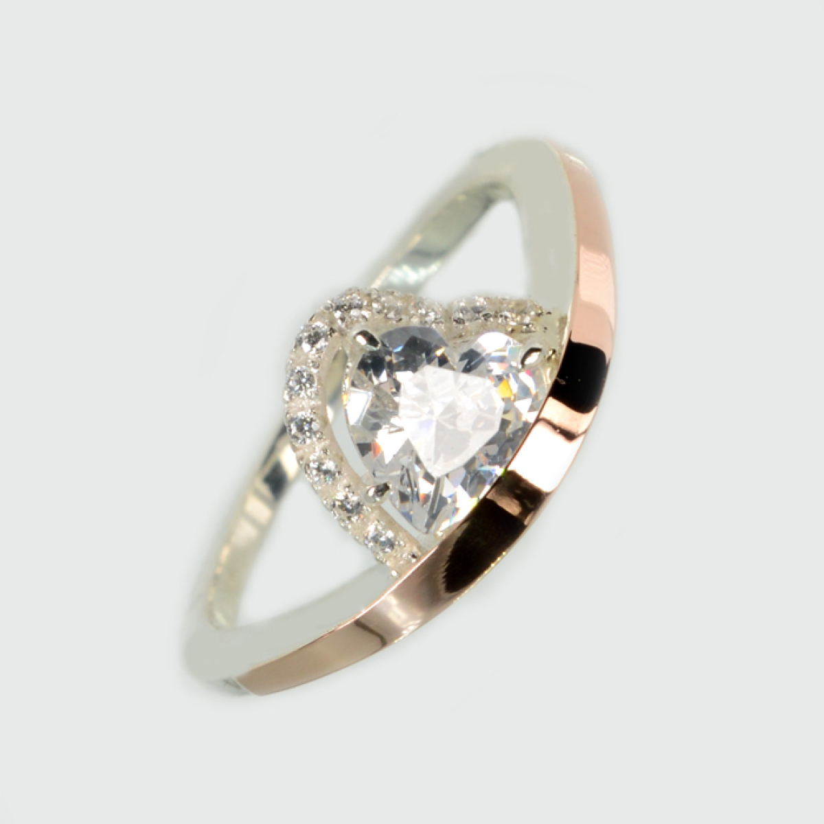 Срібна каблучка з золотою пластиною