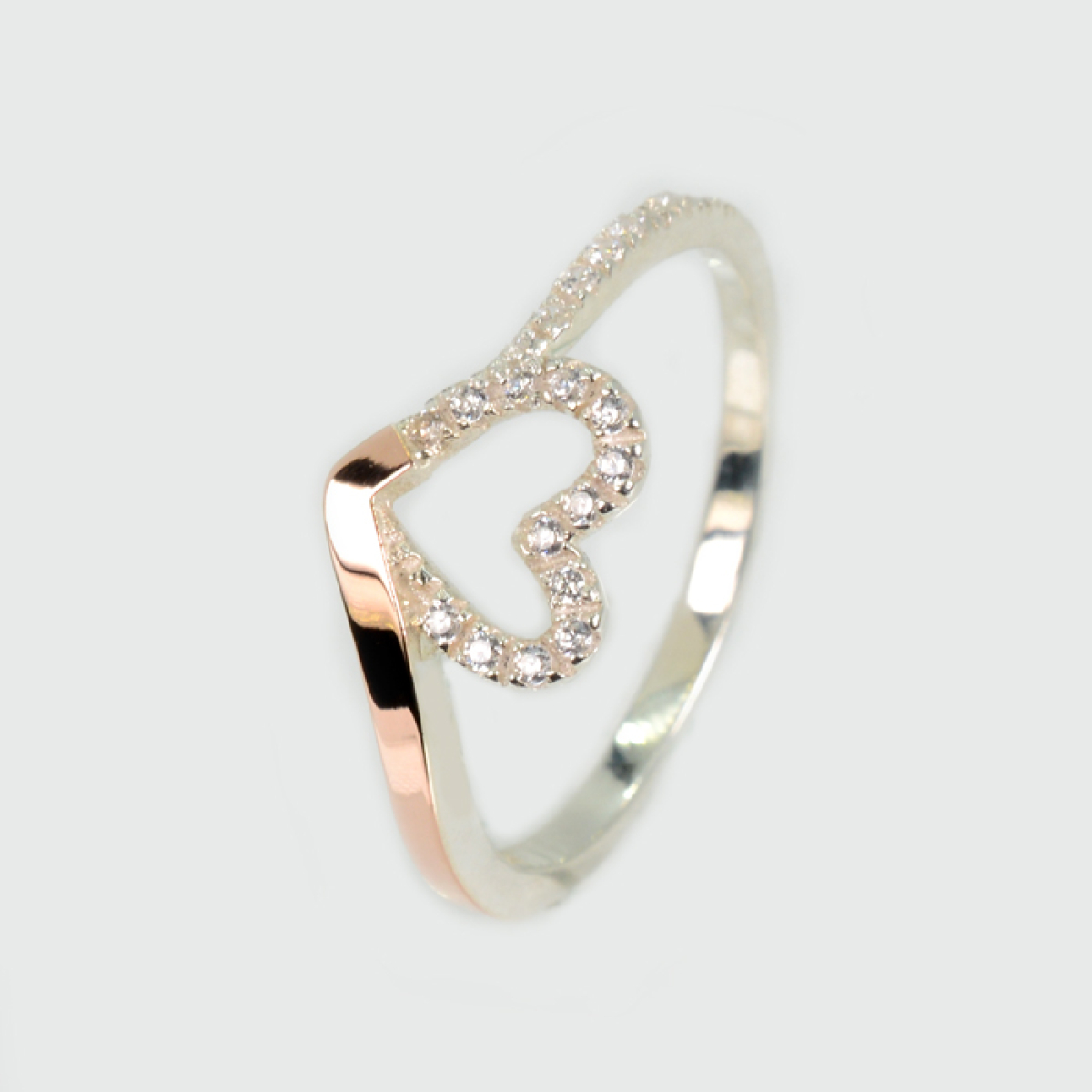 Срібна каблучка з золотими вставками