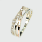 Серебряное кольцо с золотыми вставками