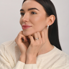 Срібний набір з золотими пластинами