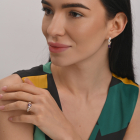 Срібна каблучка з золотими вставками